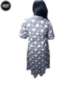 Women's Floral Print Kurti Set with Palazzo, Grey and White, Traditional Indian Ethnic Wear