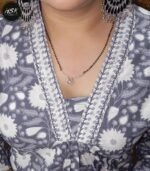 Women's Floral Print Kurti Set with Palazzo, Grey and White, Traditional Indian Ethnic Wear