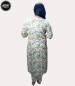 Women's Floral Print Cotton Salwar Kameez Set with Dupatta, White and Pink, Traditional Indian Ethnic Wear