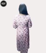 Women's Purple Floral Print Cotton Kurti Set with Lace Detail, Traditional Ethnic Wear with Dupatta